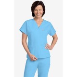 MOBB Unisex V-Neck Scrub Top (Women's View) - Sky Blue (SB)