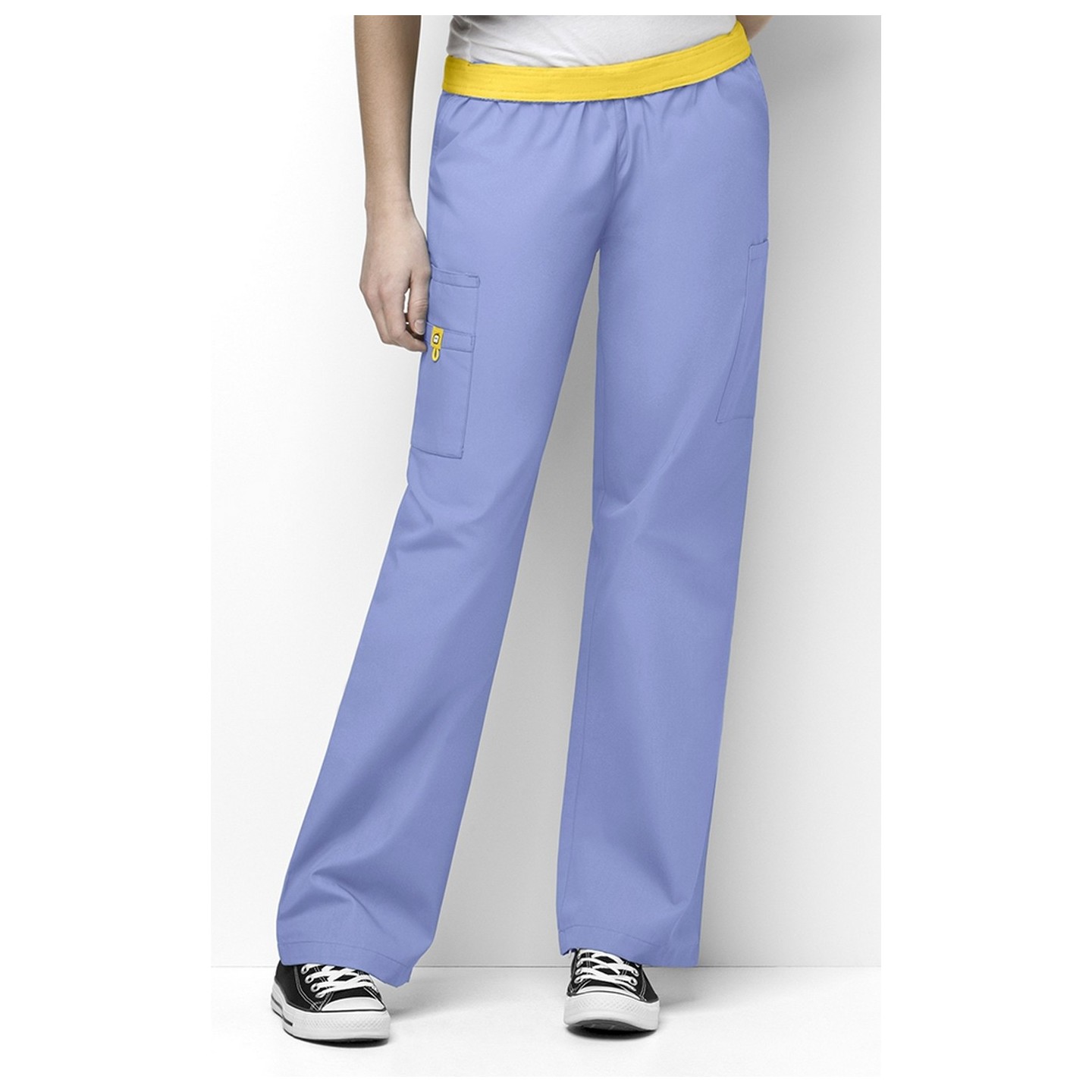 5016 WonderWink Origins Quebec Elastic Waistband Scrub Pants - Ceil Blue
