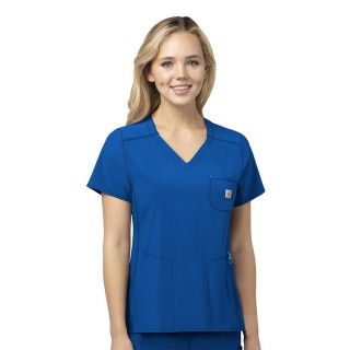 C12110 Carhartt Force® CROSS-FLEX Scrubs - V-Neck Tech Top