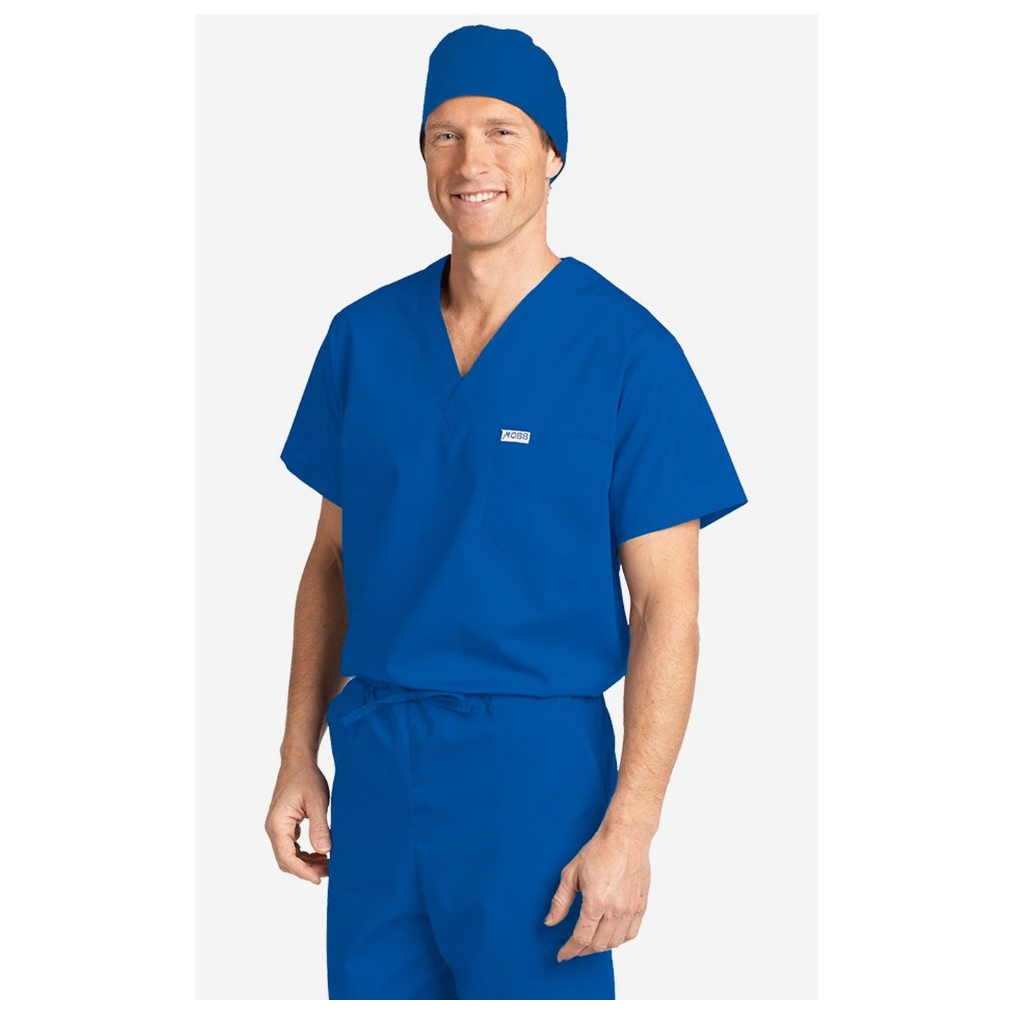 MOBB Unisex V-Neck Scrub Top (Men's View) - Royal Blue (RO)