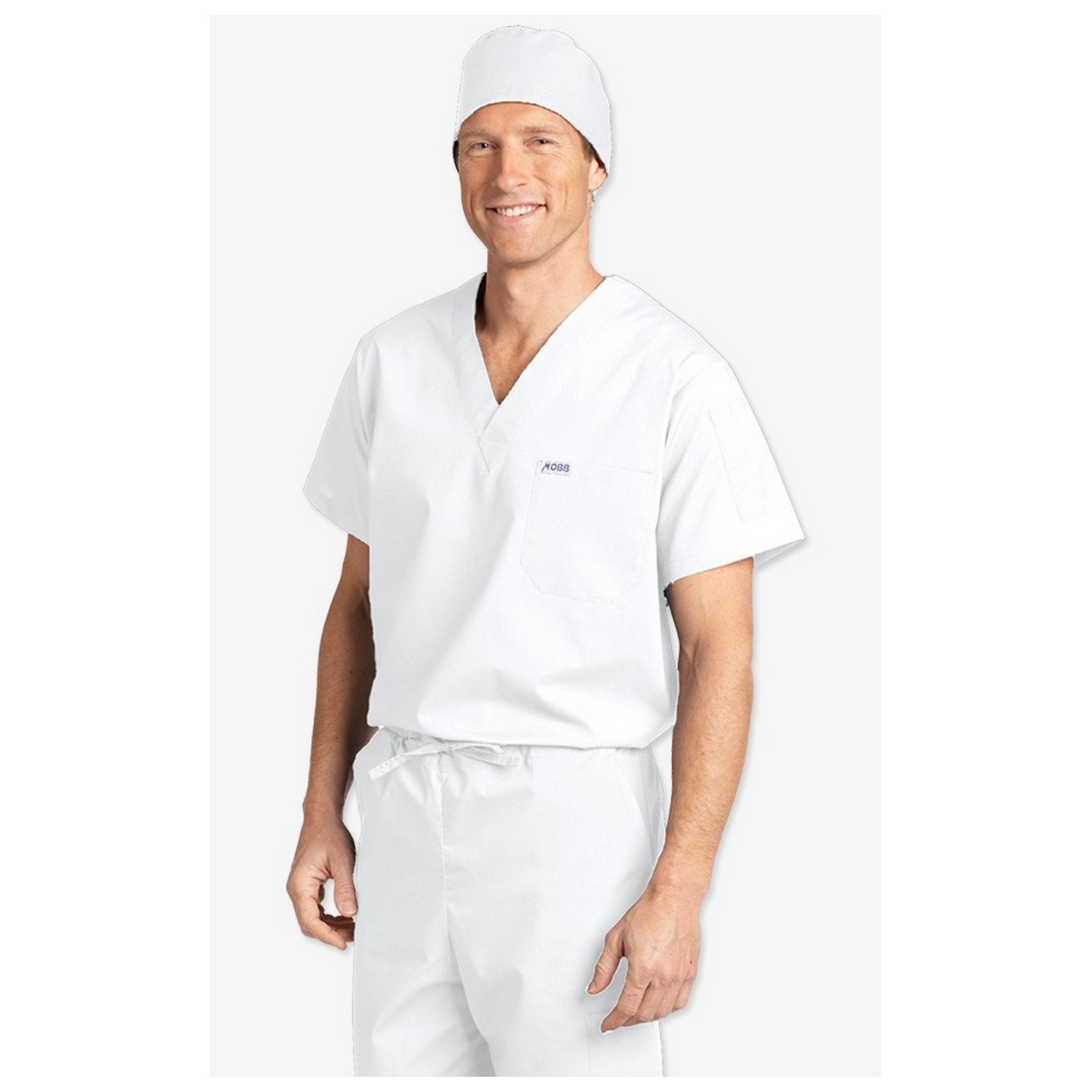 MOBB unisexe à encolure en V Scrub Top (La vue de l'Homme) - White (WH)