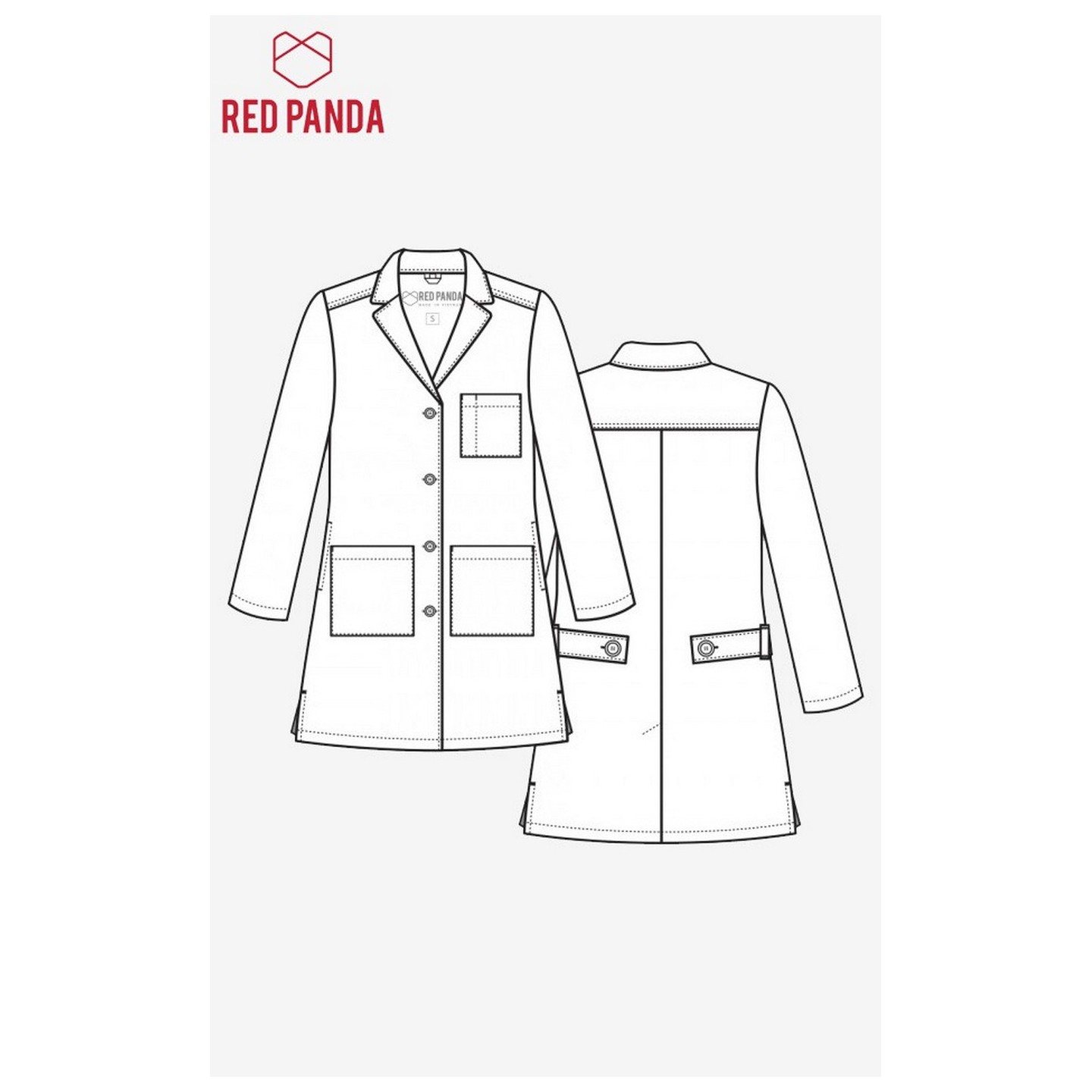 7156 - Red Panda - Women's Long Lab Coat