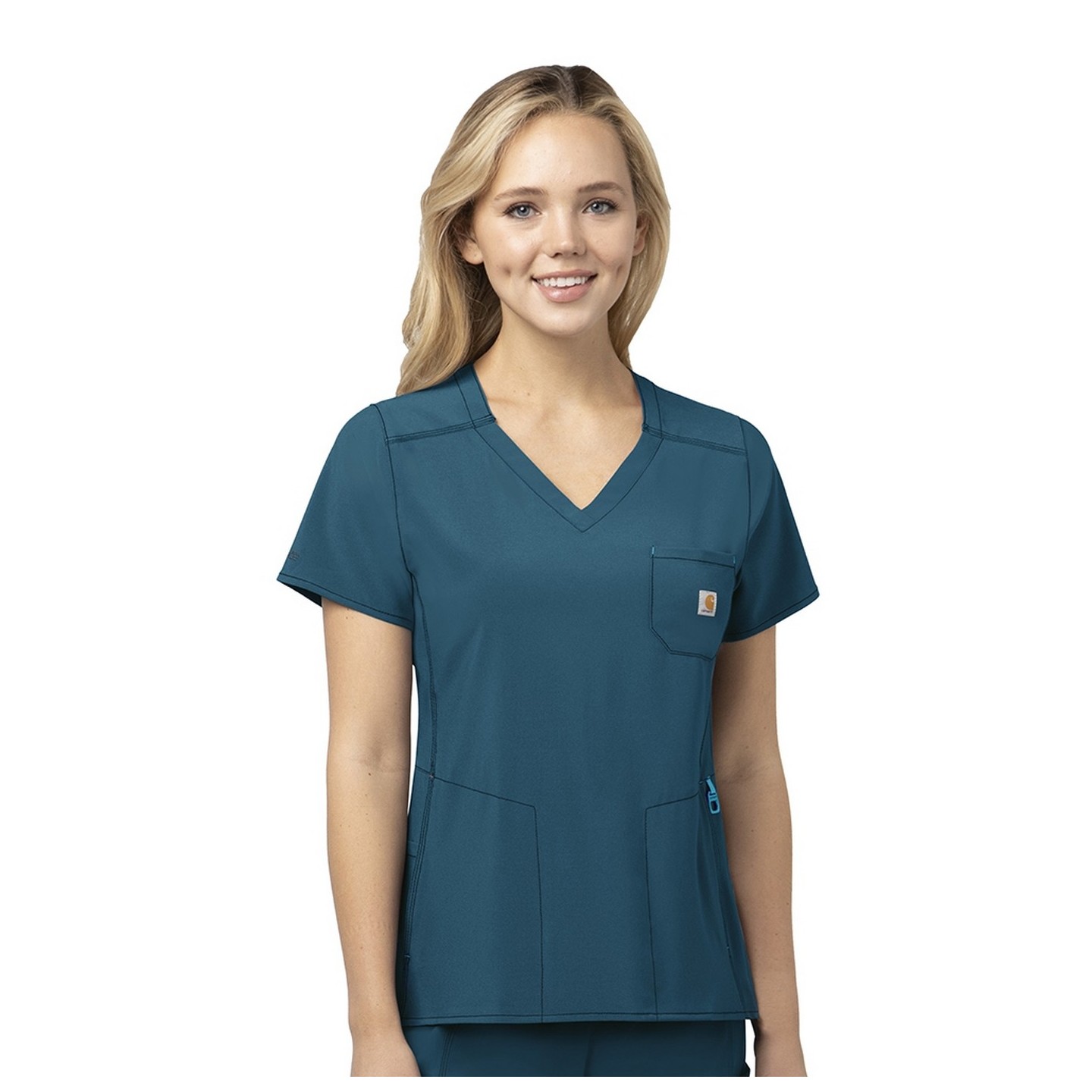 C12110 Carhartt Force® CROSS-FLEX Scrubs - V-Neck Tech Top