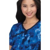 1049PR koi Lite Stretch Raquel Mock-Wrap Print Top - Camo Visions