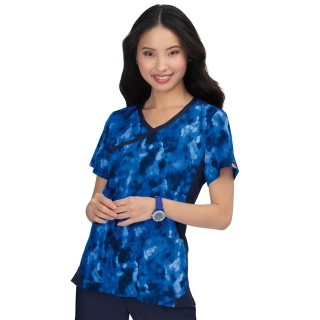 1049PR koi Lite Stretch Raquel Mock-Wrap Haut Imprimé - Camo Visions