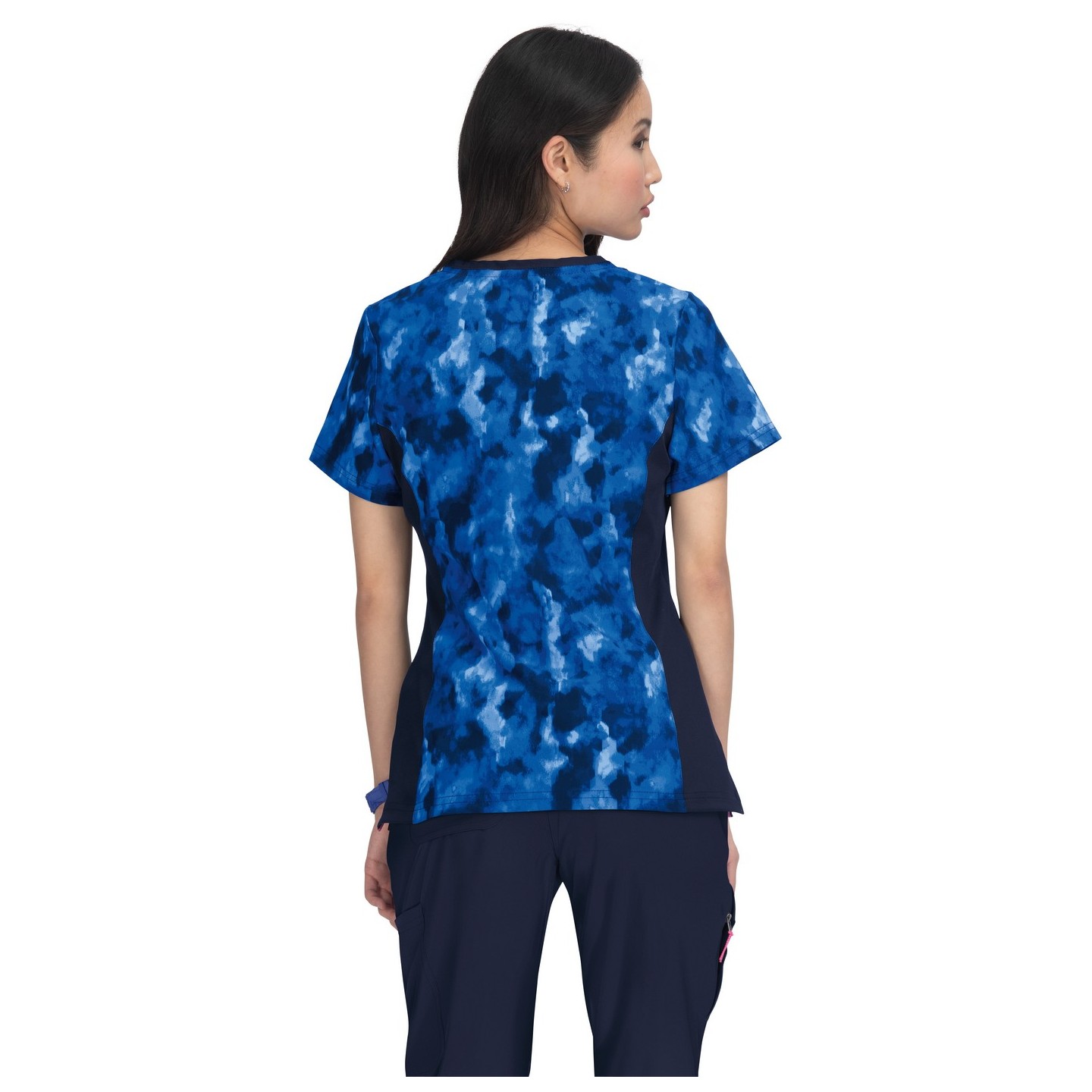 1049PR koi Lite Stretch Raquel Mock-Wrap Haut Imprimé - Camo Visions