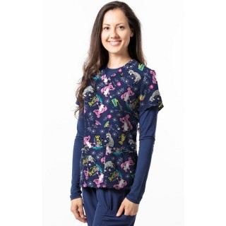 1434NV - Haut à imprimé Spill The Tea- Tissu doux et extensible Zinnia par Greentown