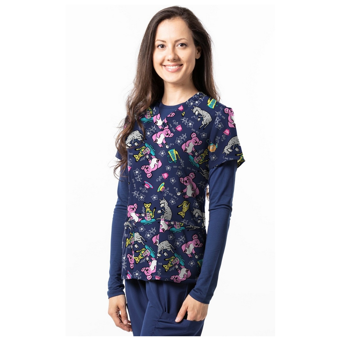 1434NV - Haut à imprimé Spill The Tea- Tissu doux et extensible Zinnia par Greentown