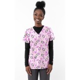 1438P – Pointe Princess Print Scrub Top - Soft Stretch Zinnia Fabric by Greentown