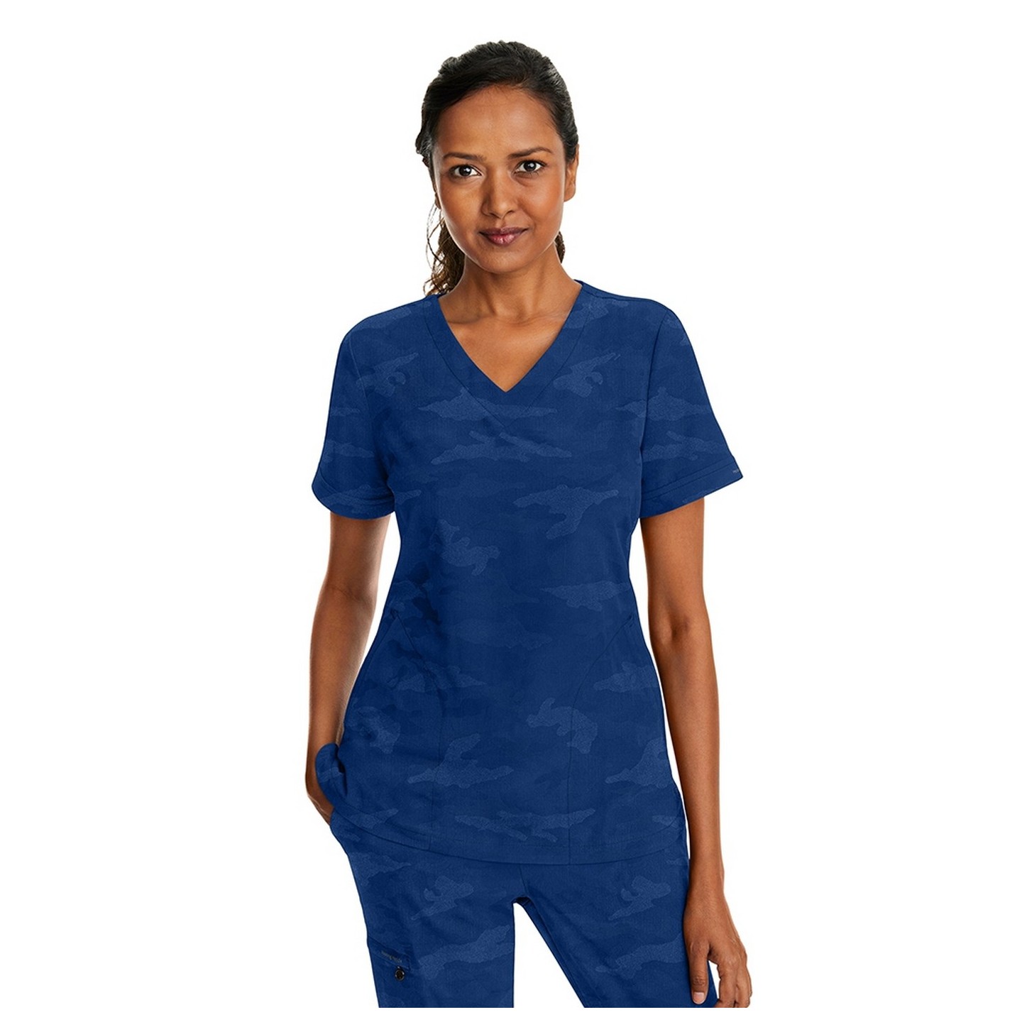 2353 Healing Hands Joy V-Neck Camo Top