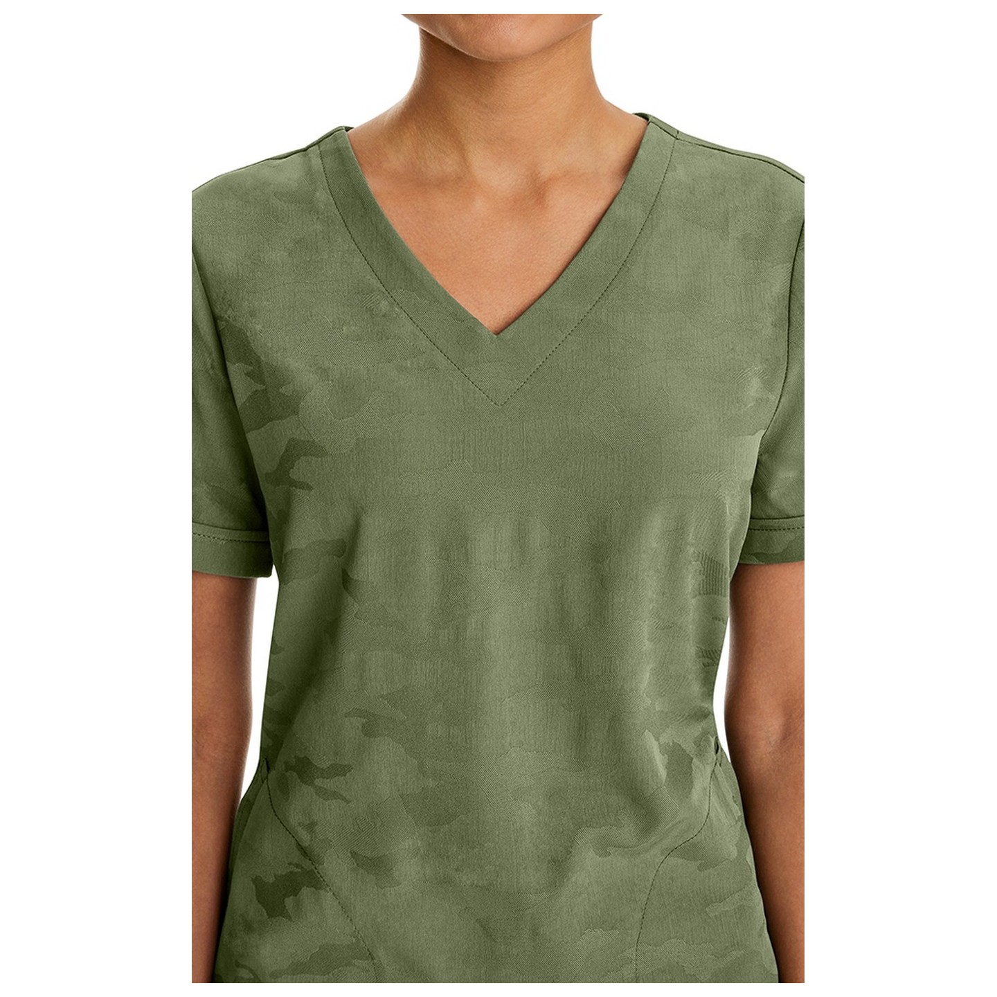2353 Healing Hands Joy V-Neck Camo Top
