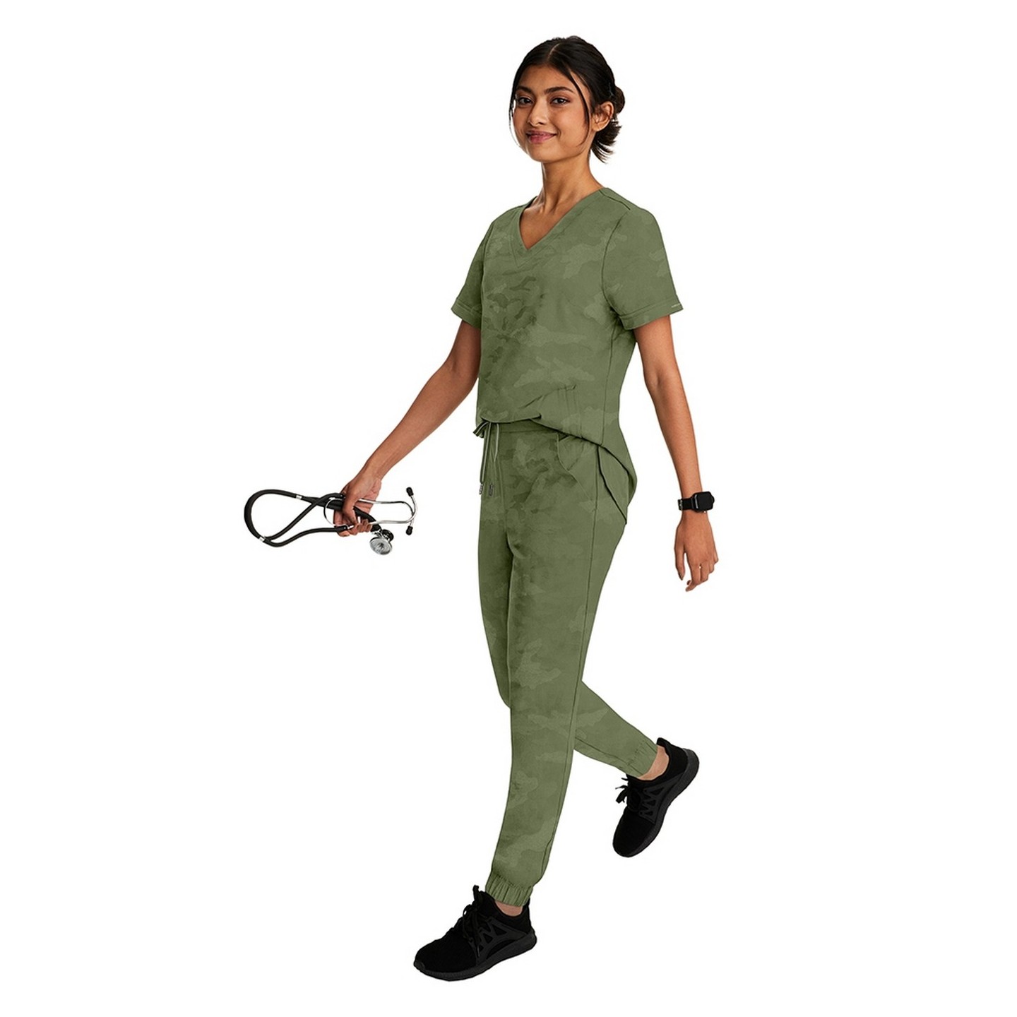 2353 Healing Hands Joy V-Neck Camo Top