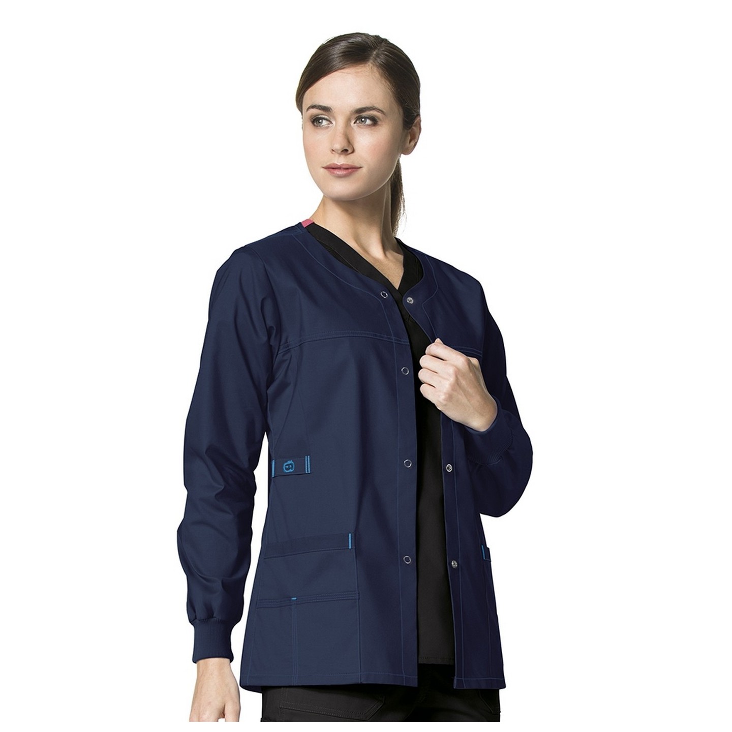 8108 WonderFlex Constance Snap Scrub Jacket - Navy