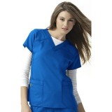 6214 WonderWink Four-Stretch V-neck Scrub Tops - Royal
