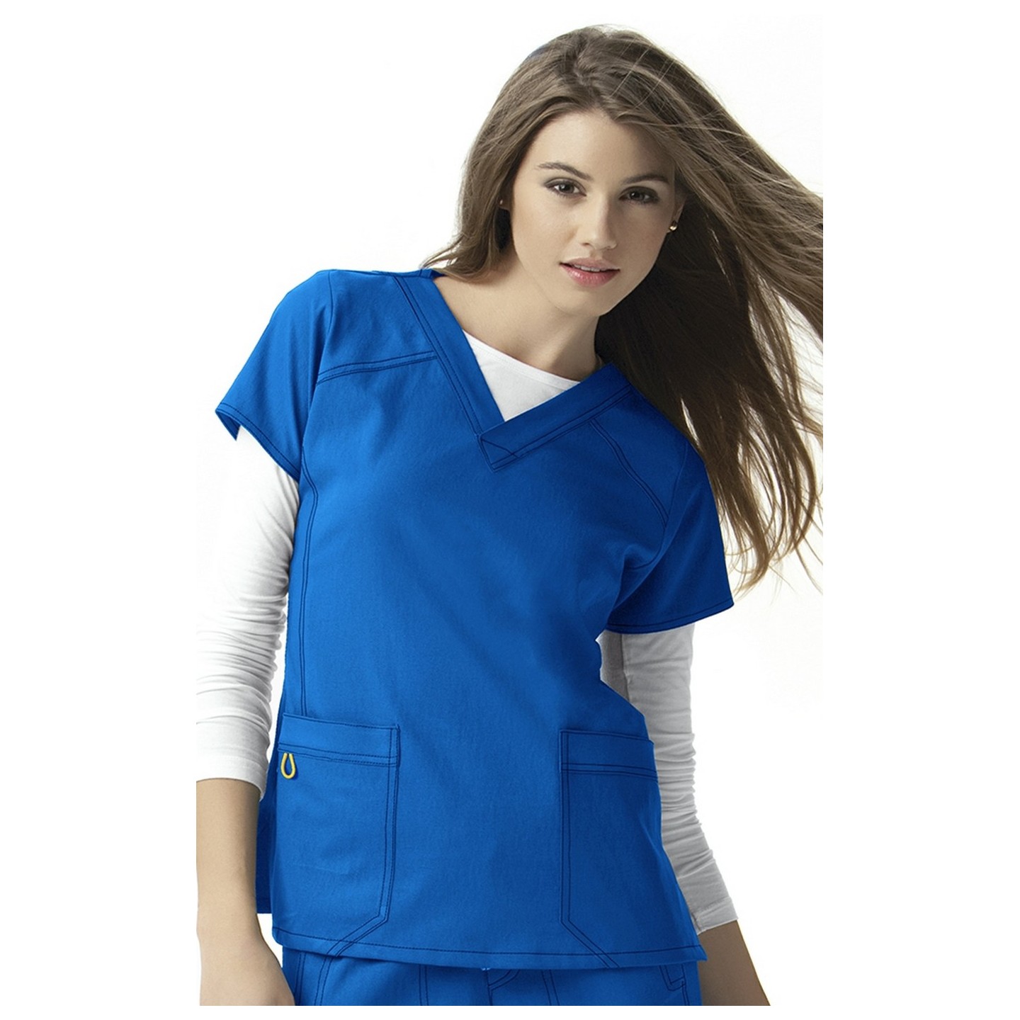 6214 WonderWink Four-Stretch V-neck Scrub Tops - Royal
