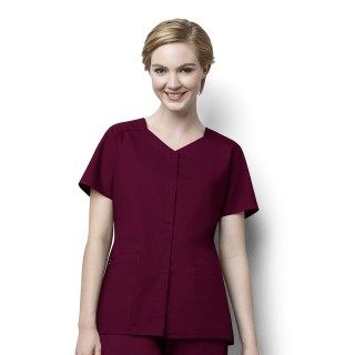 200 WonderWORK Women’s Short Sleeve Snap Front Scrub Top
