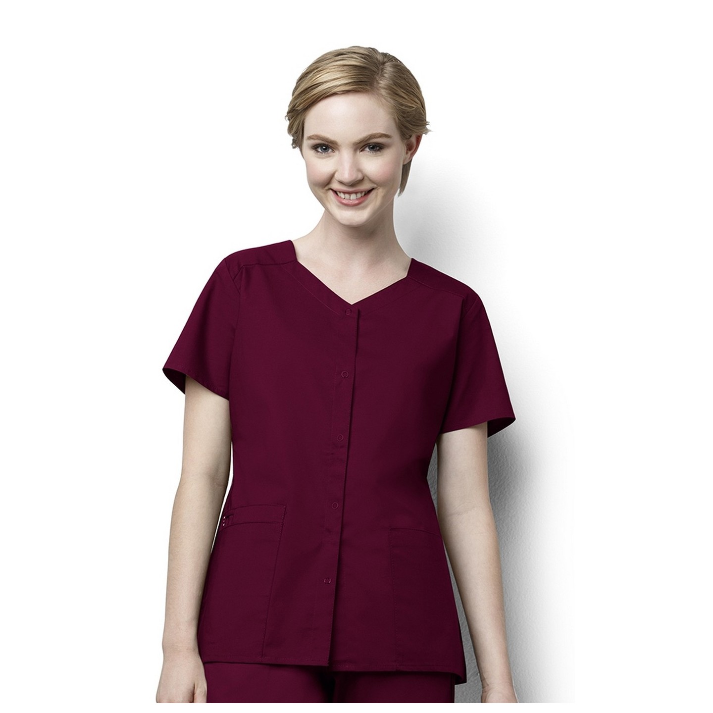 200 WonderWORK Women’s Short Sleeve Snap Front Scrub Top