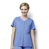 200 WonderWORK Women’s Short Sleeve Snap Front Scrub Top