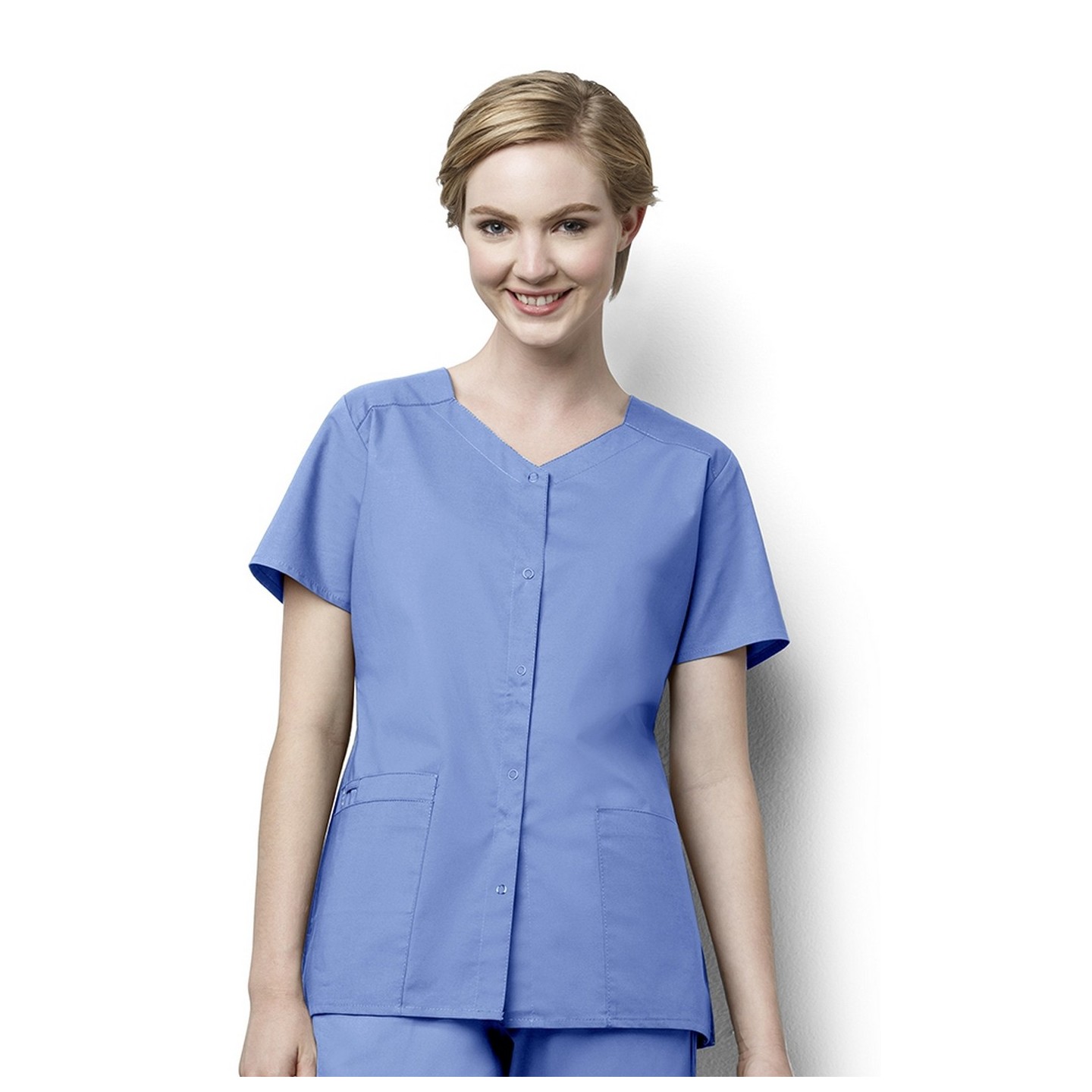 200 WonderWORK Women’s Short Sleeve Snap Front Scrub Top