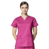 6108 WonderFlex Verity - Haut d’uniforme avec encolure en forme ‘’V’’ - Hot Pink