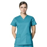 6108 WonderFlex Verity - Haut d’uniforme avec encolure en forme ‘’V’’ - Real Teal