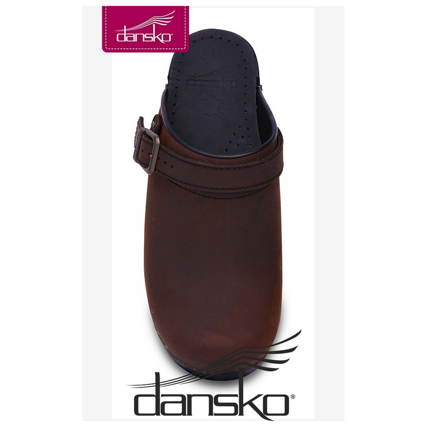 Dansko Femme Ingrid Sabots - Antique Brown Oiled Leather