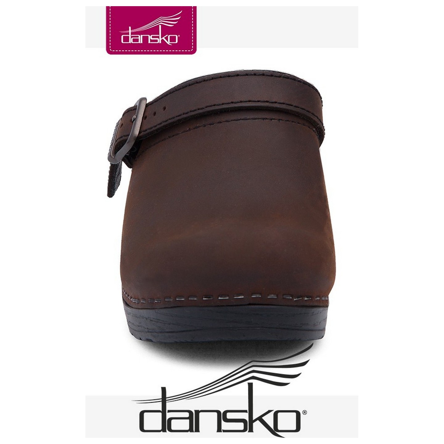 Dansko Femme Ingrid Sabots - Antique Brown Oiled Leather