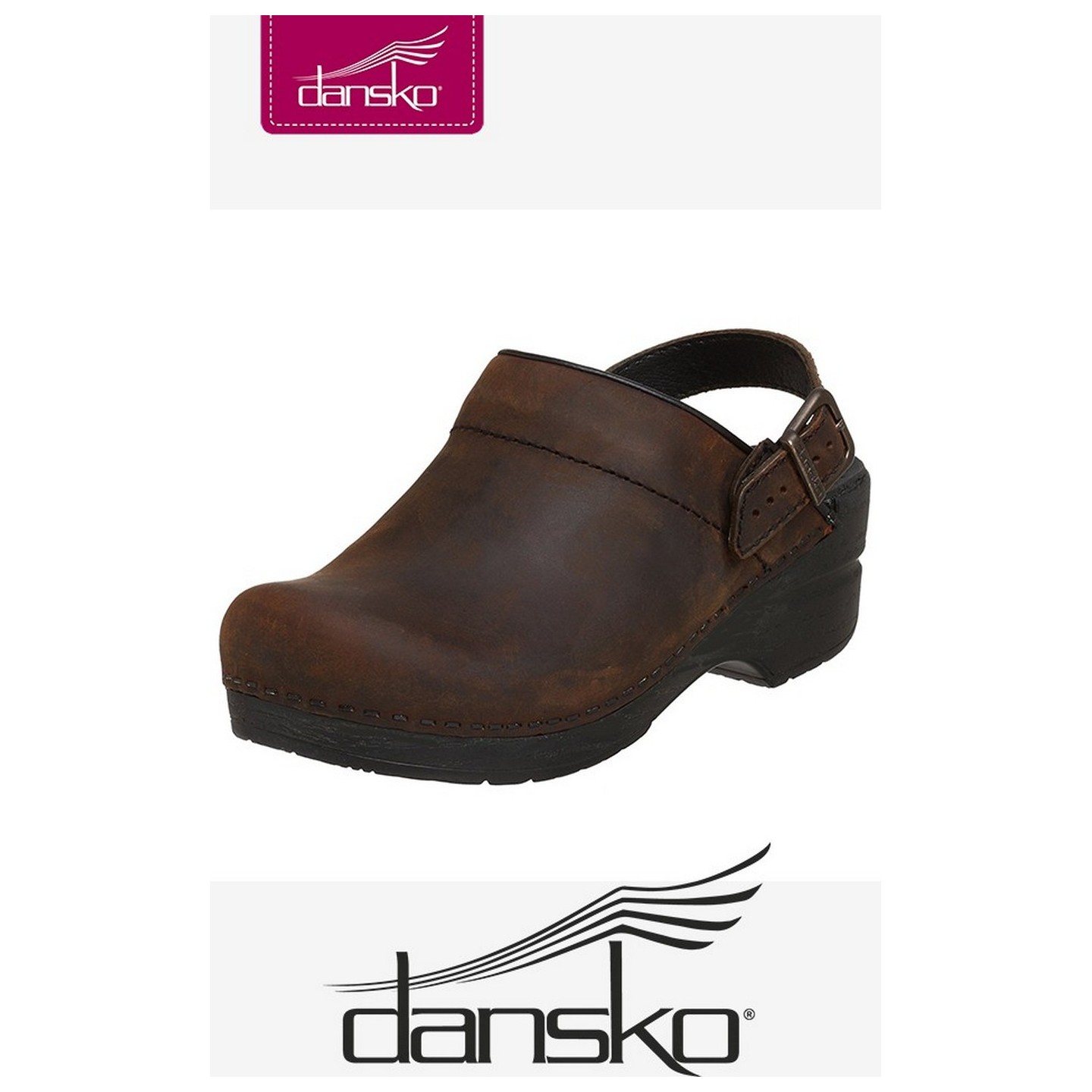 Dansko Women's Ingrid Clogs - Antique Brown Oiled Leather
