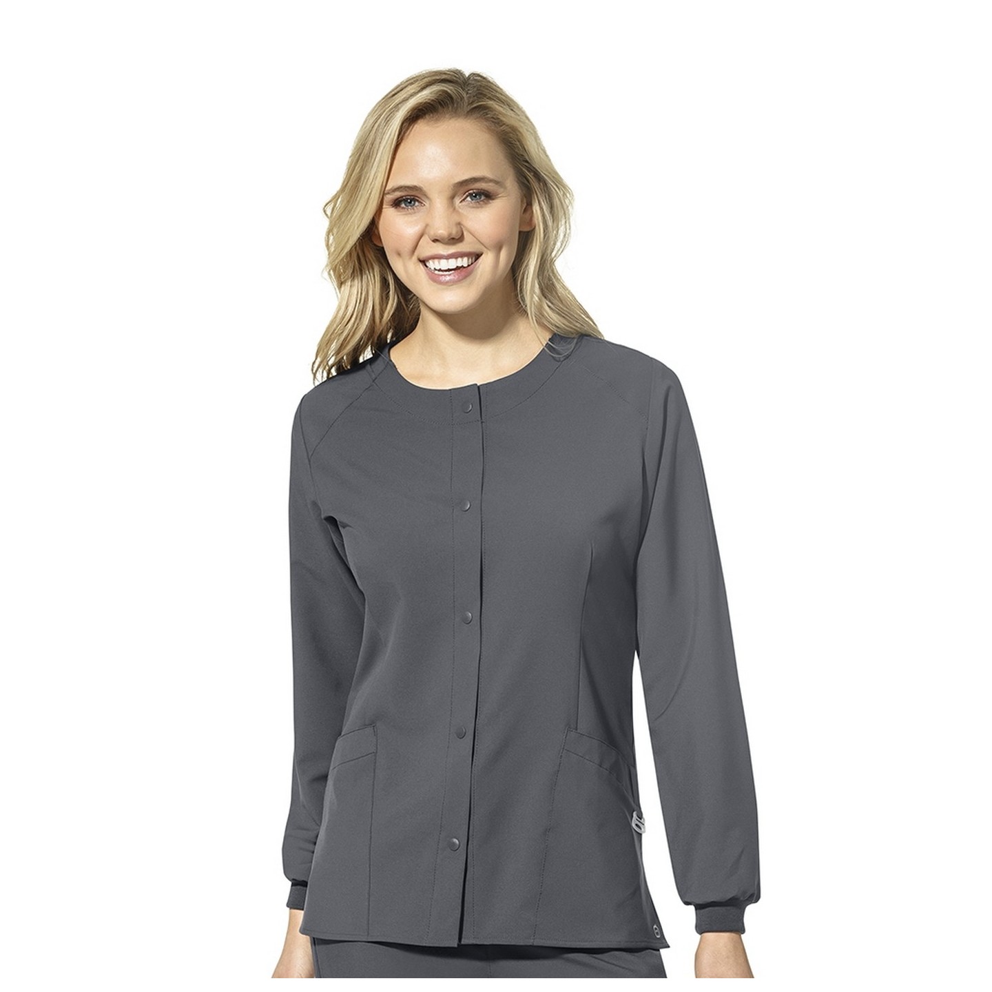 8155 W123 by WonderWink - Women's Crew Neck Warm Up Jacket