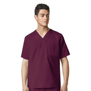 6718 WonderFlex – Haut d’uniforme d’homme avec col en V - Wine