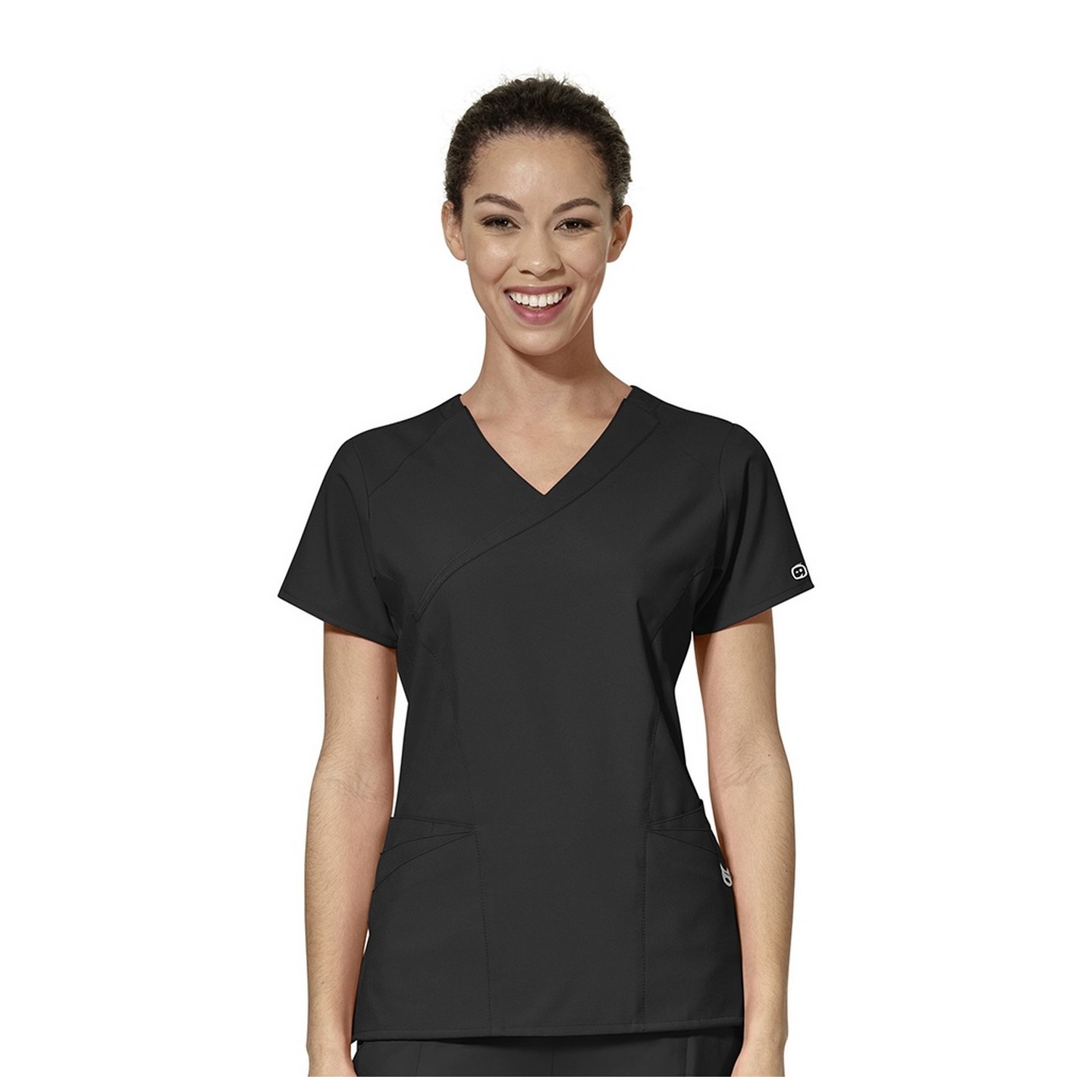 6455 W123 by WonderWink - Women's Asymmetrical Mock Wrap Top