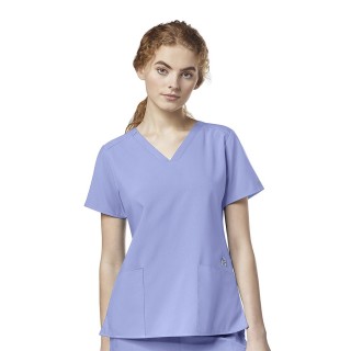 6555 W123 by WonderWink - Flex Back Stylized V-Neck Scrub Top