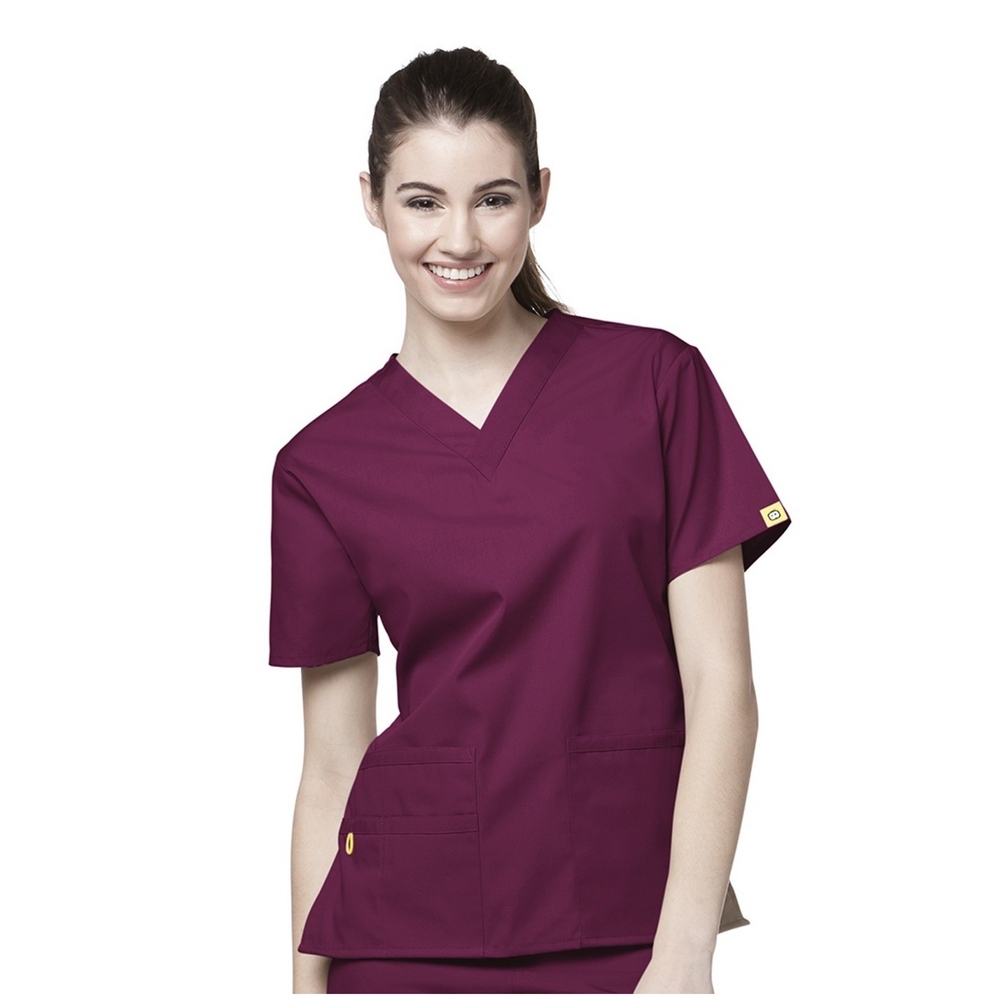 6016 WonderWink Origins Bravo – Haut d’uniforme avec encolure en V - Wine