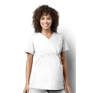145 WonderWORK Maternity Mock Wrap Scrub Tops