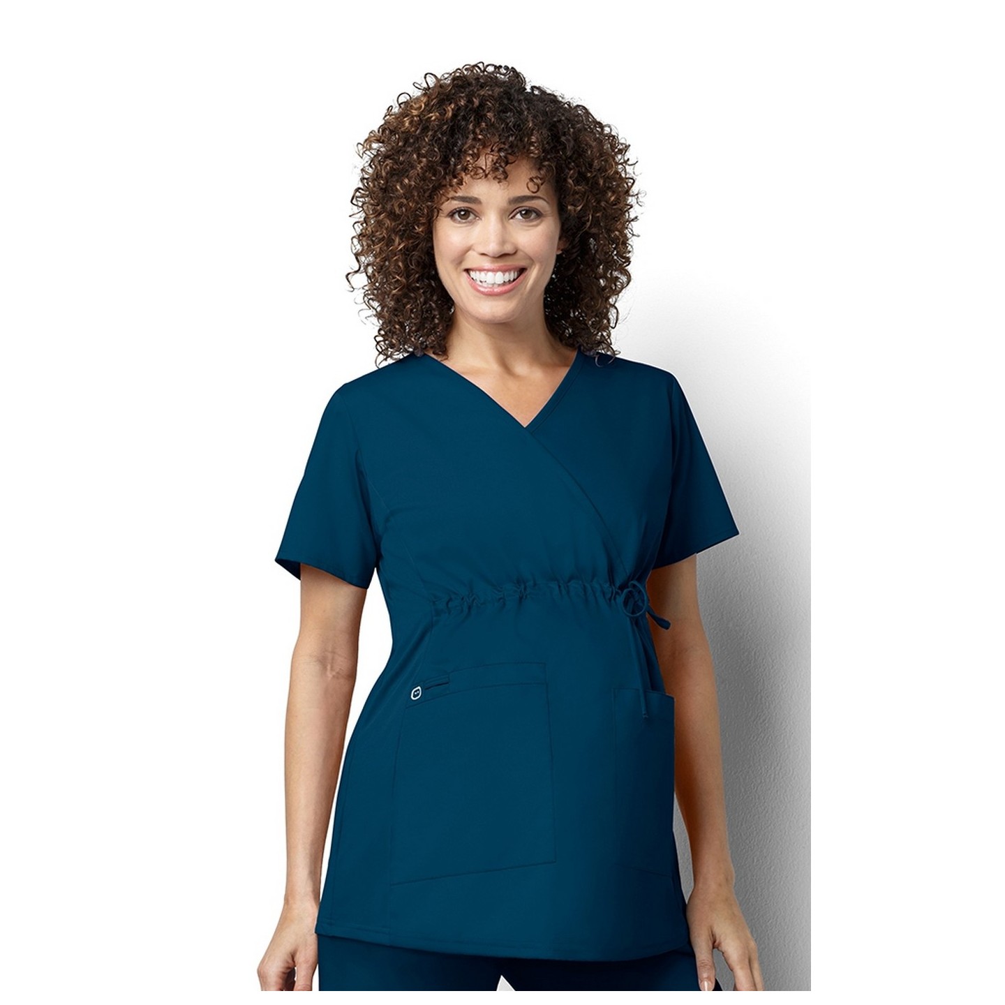 145 WonderWORK Maternity Mock Wrap Scrub Tops