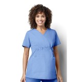 145 WonderWORK Maternity Mock Wrap Scrub Tops