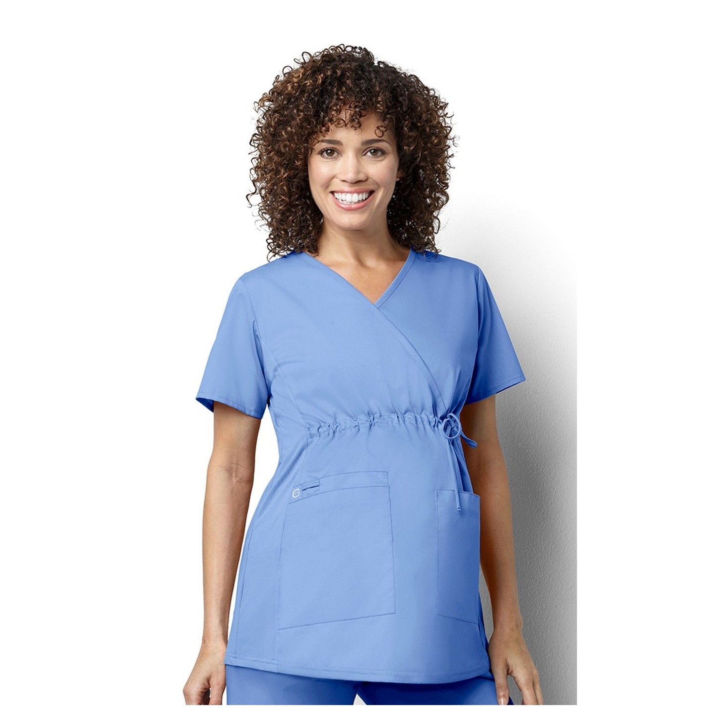 145 WonderWORK Maternity Mock Wrap Scrub Tops