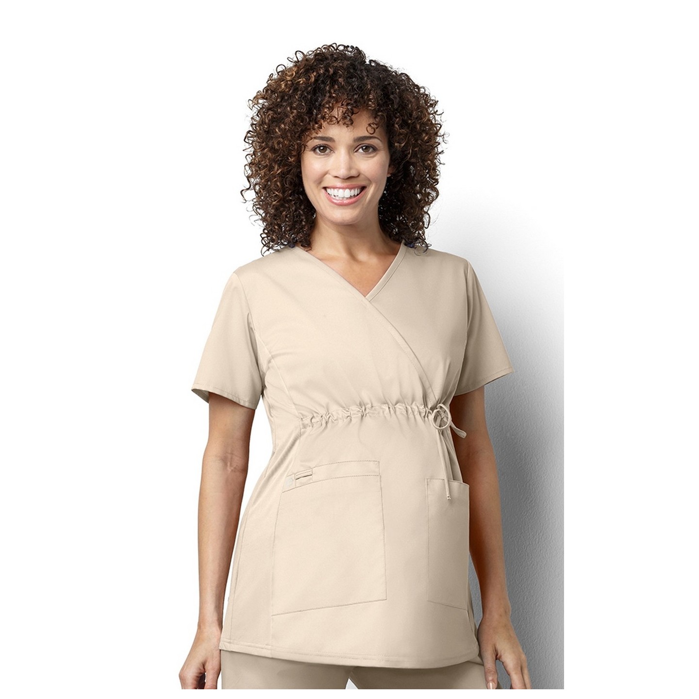 145 WonderWORK Maternity Mock Wrap Scrub Tops