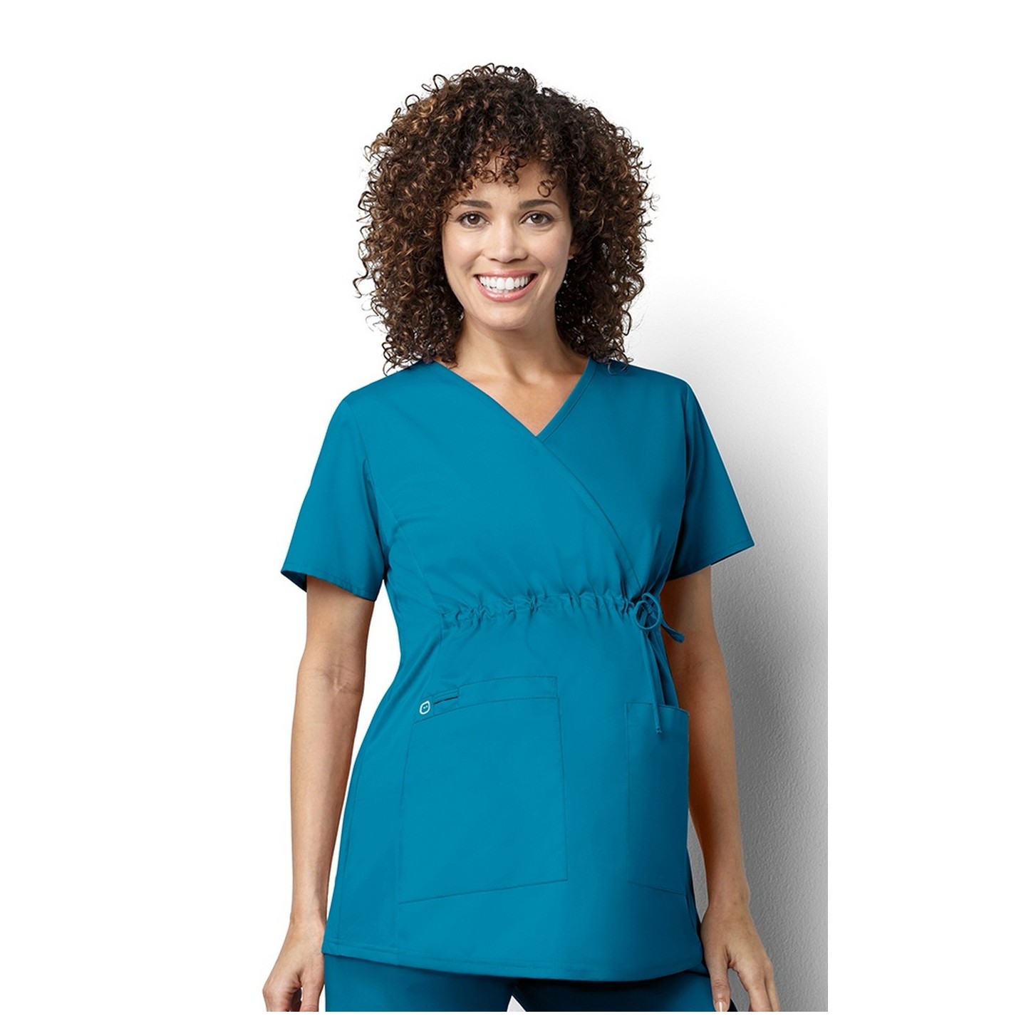 145 WonderWORK Maternity Mock Wrap Scrub Tops