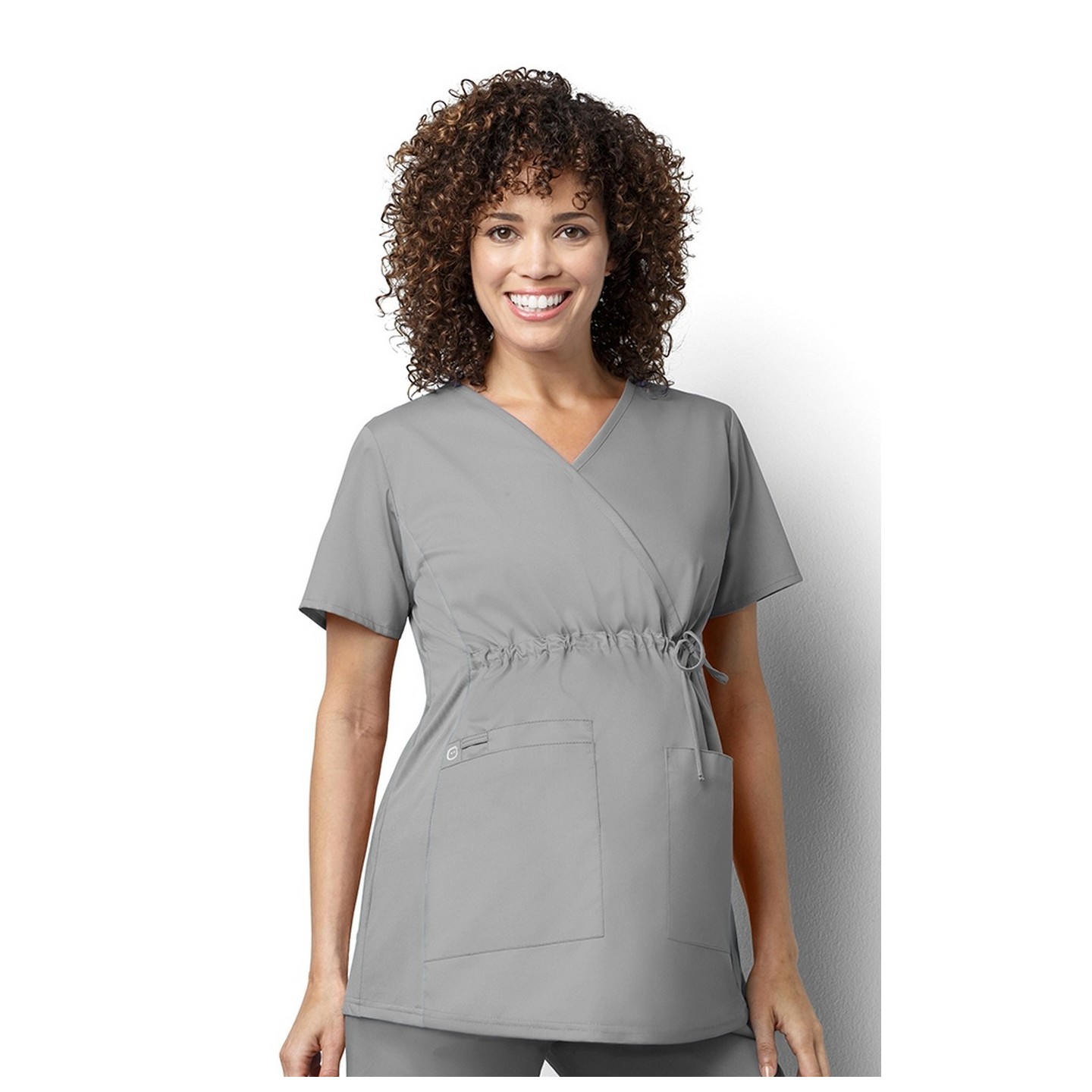 145 WonderWORK Maternity Mock Wrap Scrub Tops