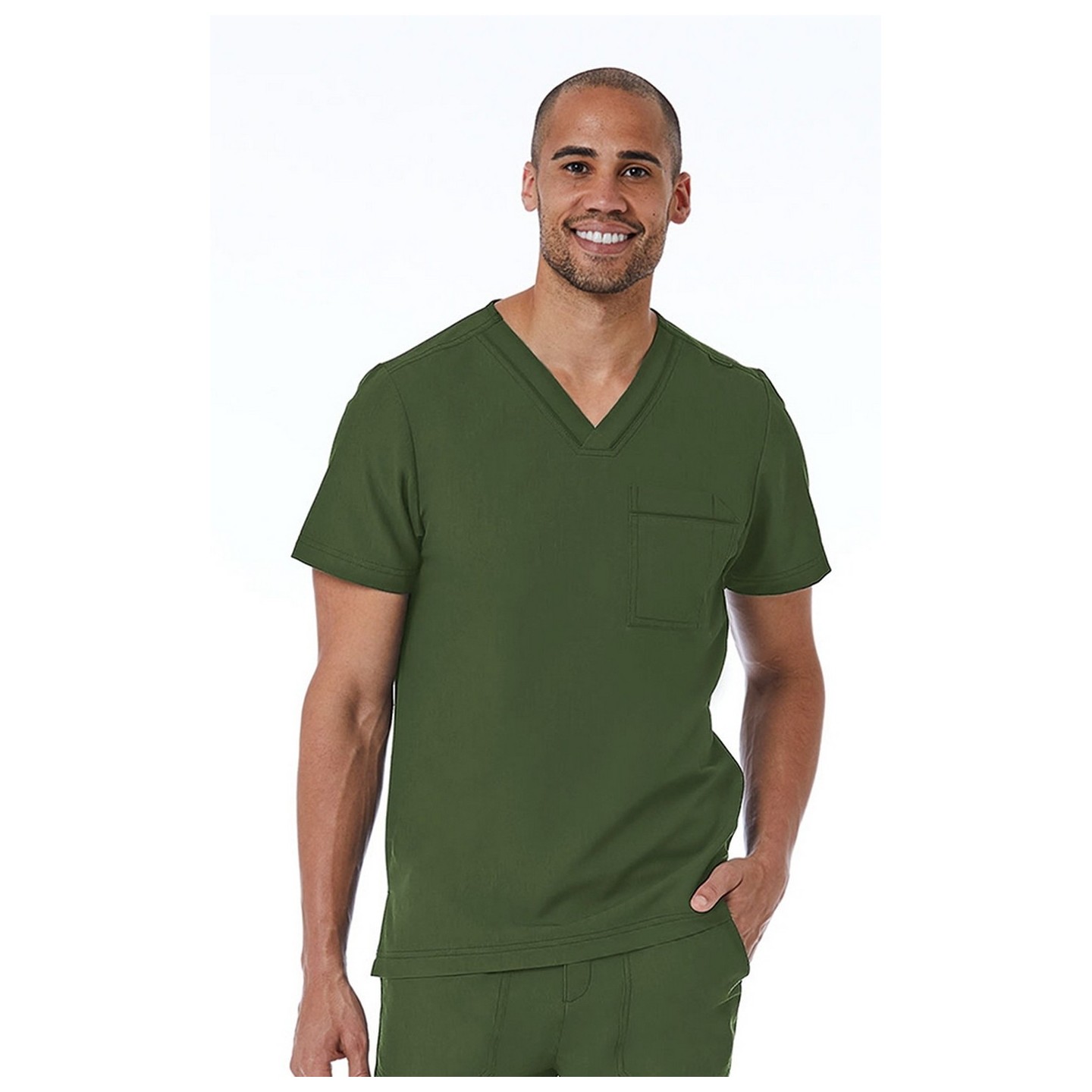 5901 Matrix Pro Men's Contrast Piping V-neck Top