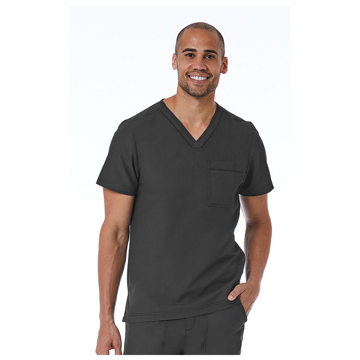 5901 Matrix Pro Men's Contrast Piping V-neck Top