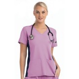 4520 [Matrix Impulse] Women's Knitted Panel Mock Wrap Top