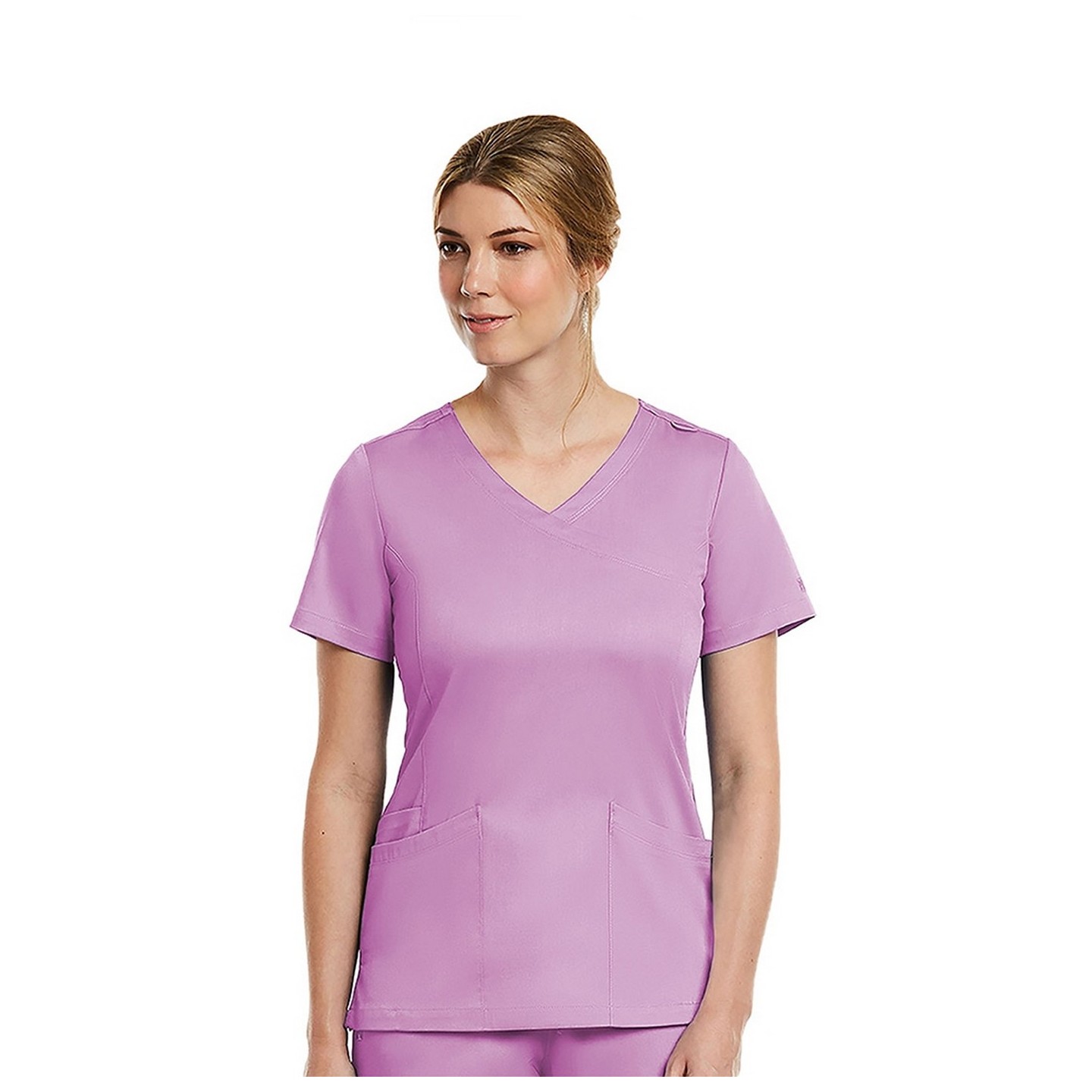 3701 Matrix Curved Mock Wrap Top - Maevn