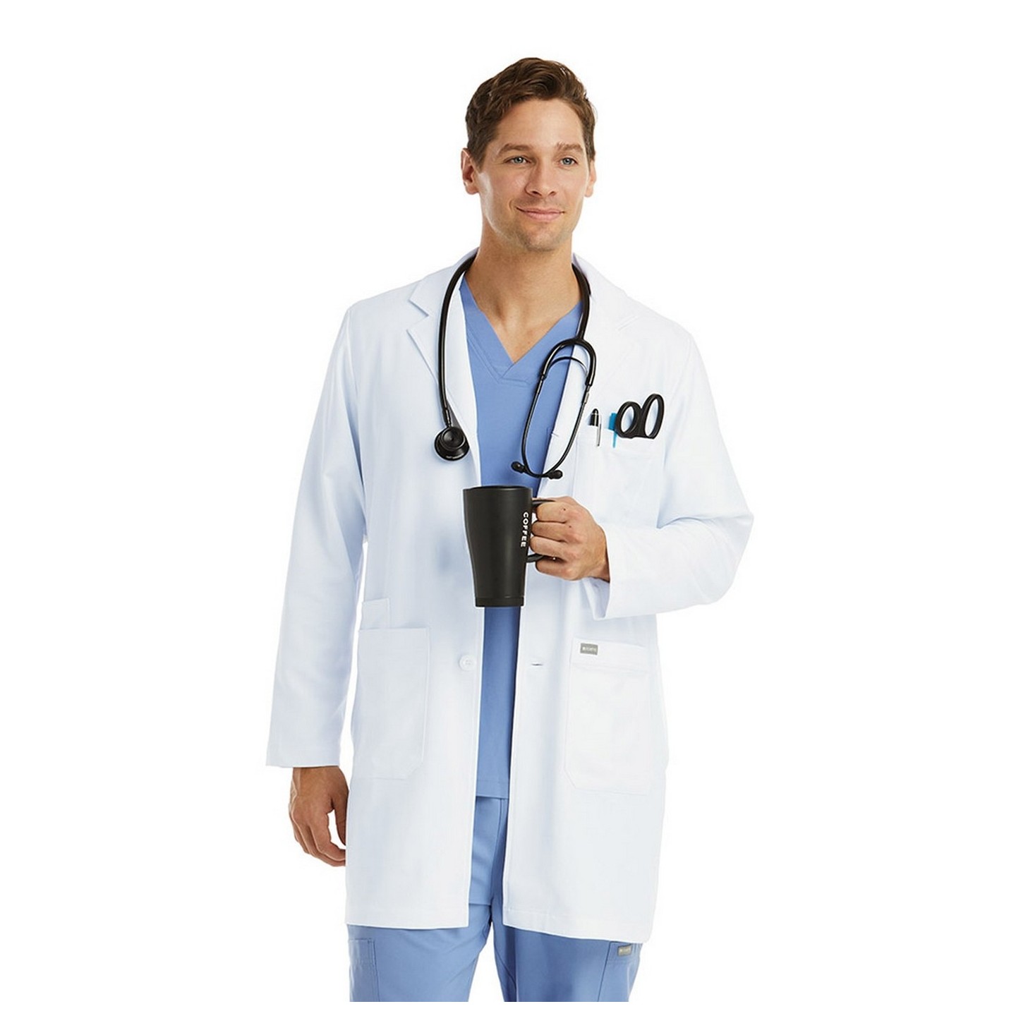 5872 Maevn Momentum Men's Mid-Length Lab Coat