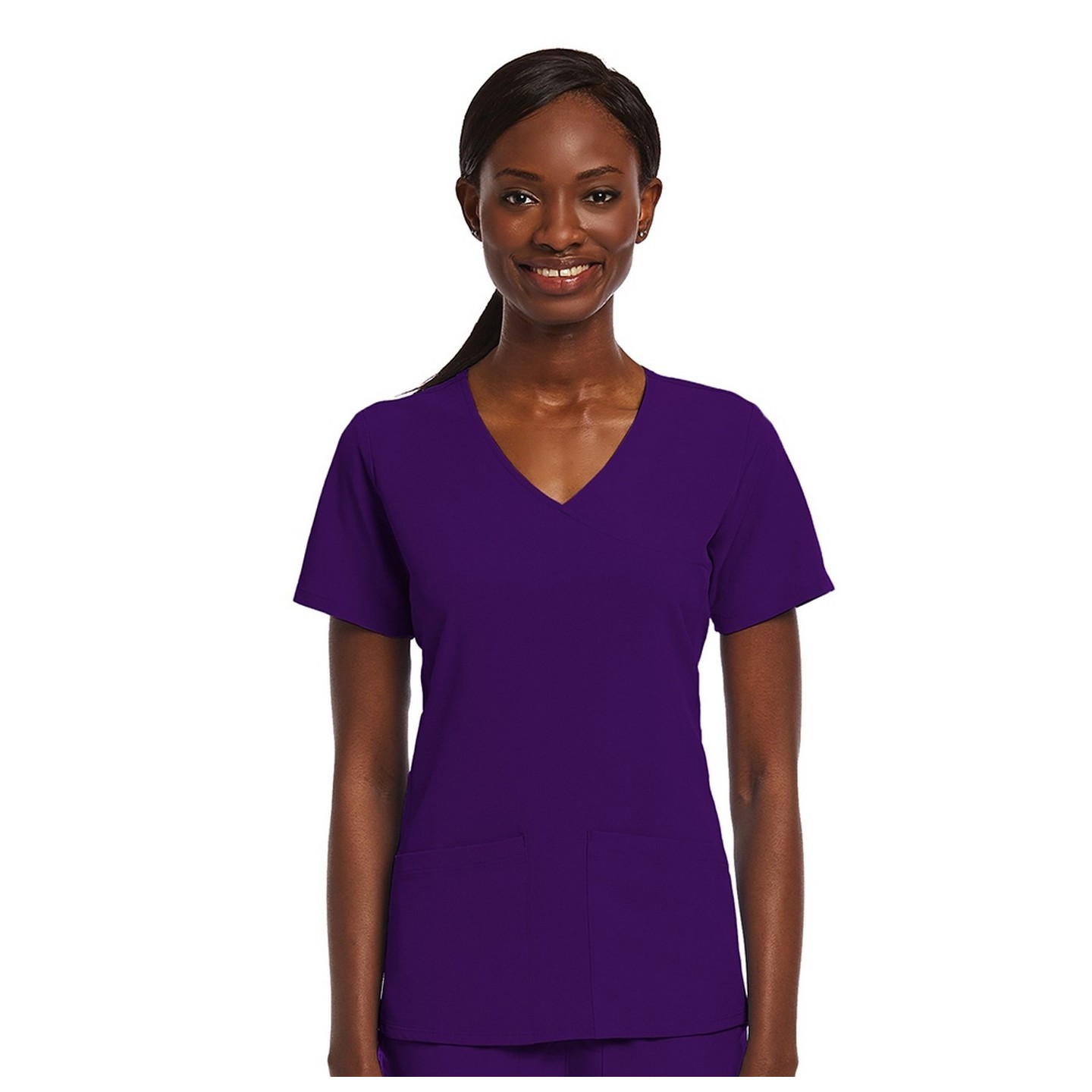 4521 Matrix Impulse Women's Knit Panel Mock Wrap Top