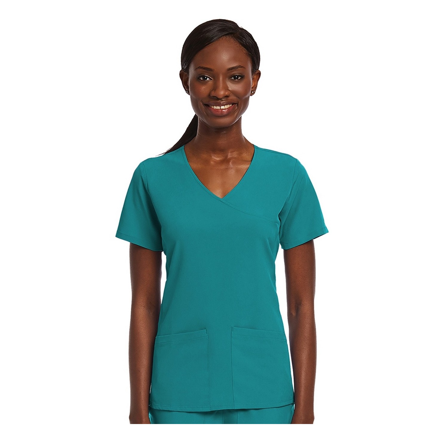 4521 Matrix Impulse Women's Knit Panel Mock Wrap Top