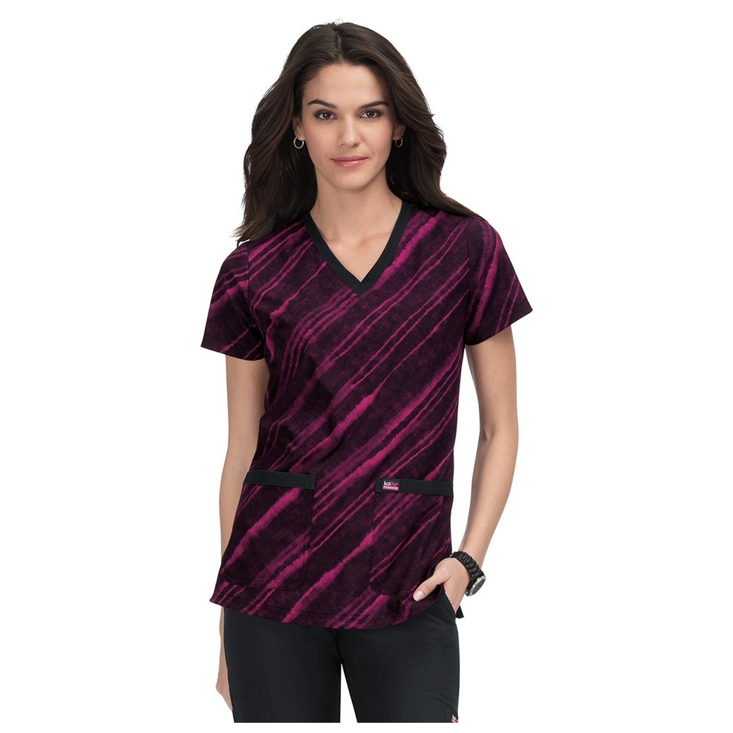 1071PR koi Lite Stretch Align Print Top - In Motion