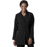 7004 WonderWink Four-Stretch 32 Inch Three Button Lab Coats - Black
