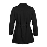 7004 WonderWink Four-Stretch 32 Inch Three Button Lab Coats - Black